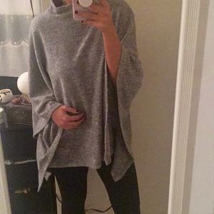Grey Poncho Sweater